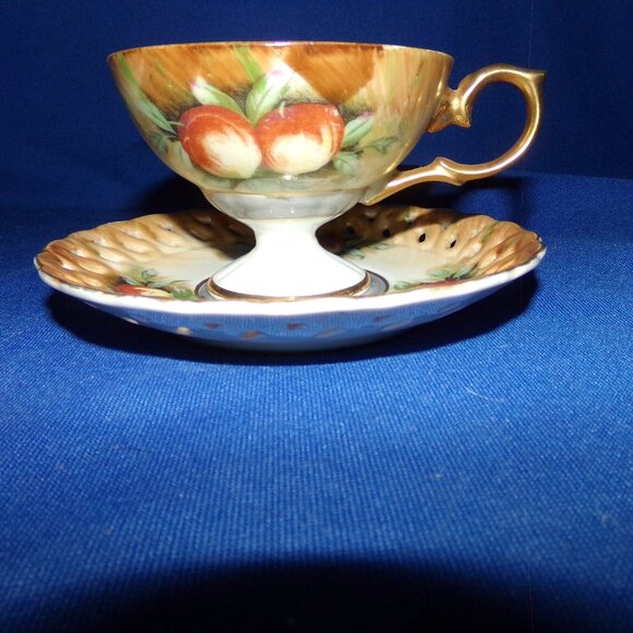 Vintage Tilso China Cup & Saucer Matching Set - Fruit Motif - Picture 3 of 4